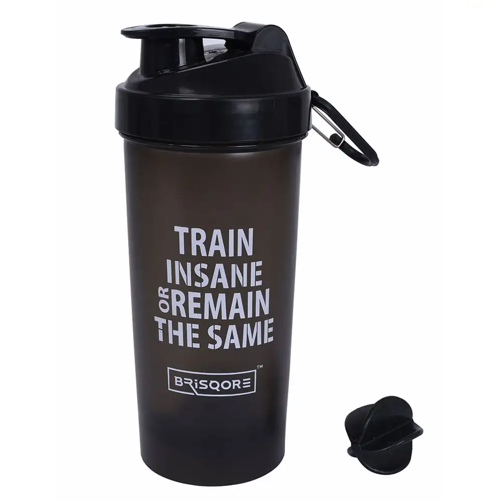 GHC Brisqore Superior Leakproof Protein Sipper Bottle,  Black with Blender Ball  700 ml