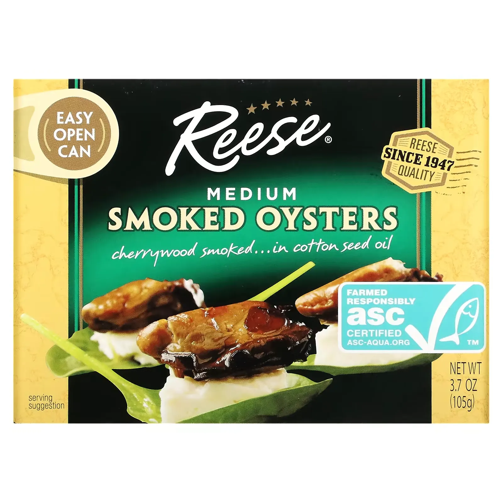 Medium Smoked Oysters, 3.70 oz (105 g)