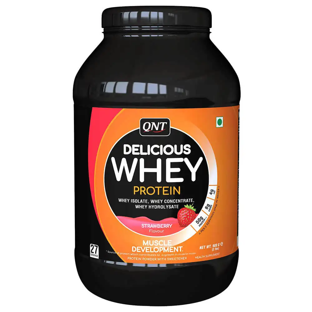 QNT Delicious Whey Protein,  2 lb  Strawberry