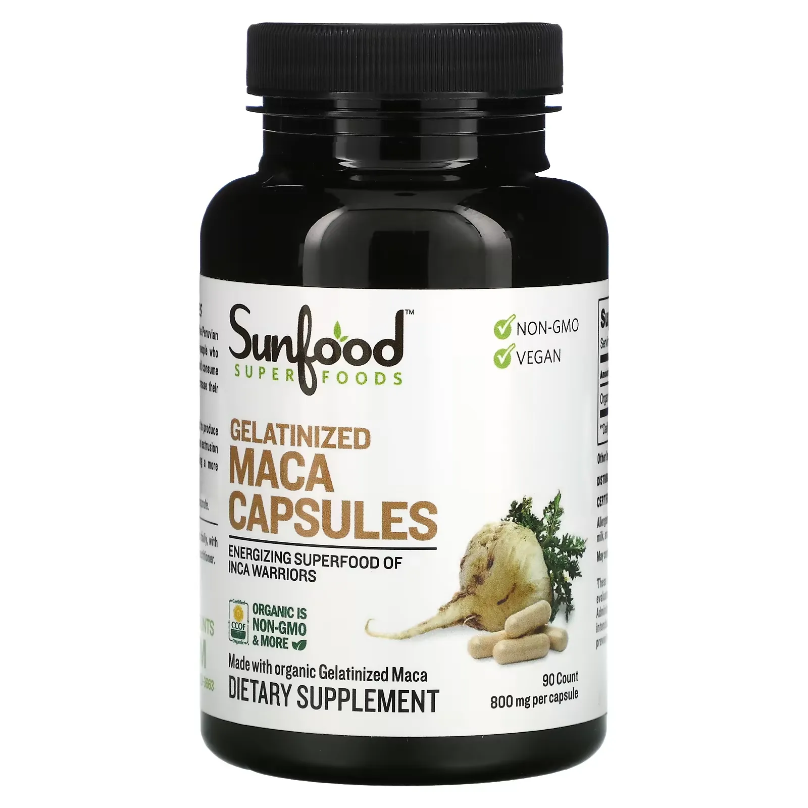 Gelatinized Maca Capsules, 800 mg, 90 Capsules