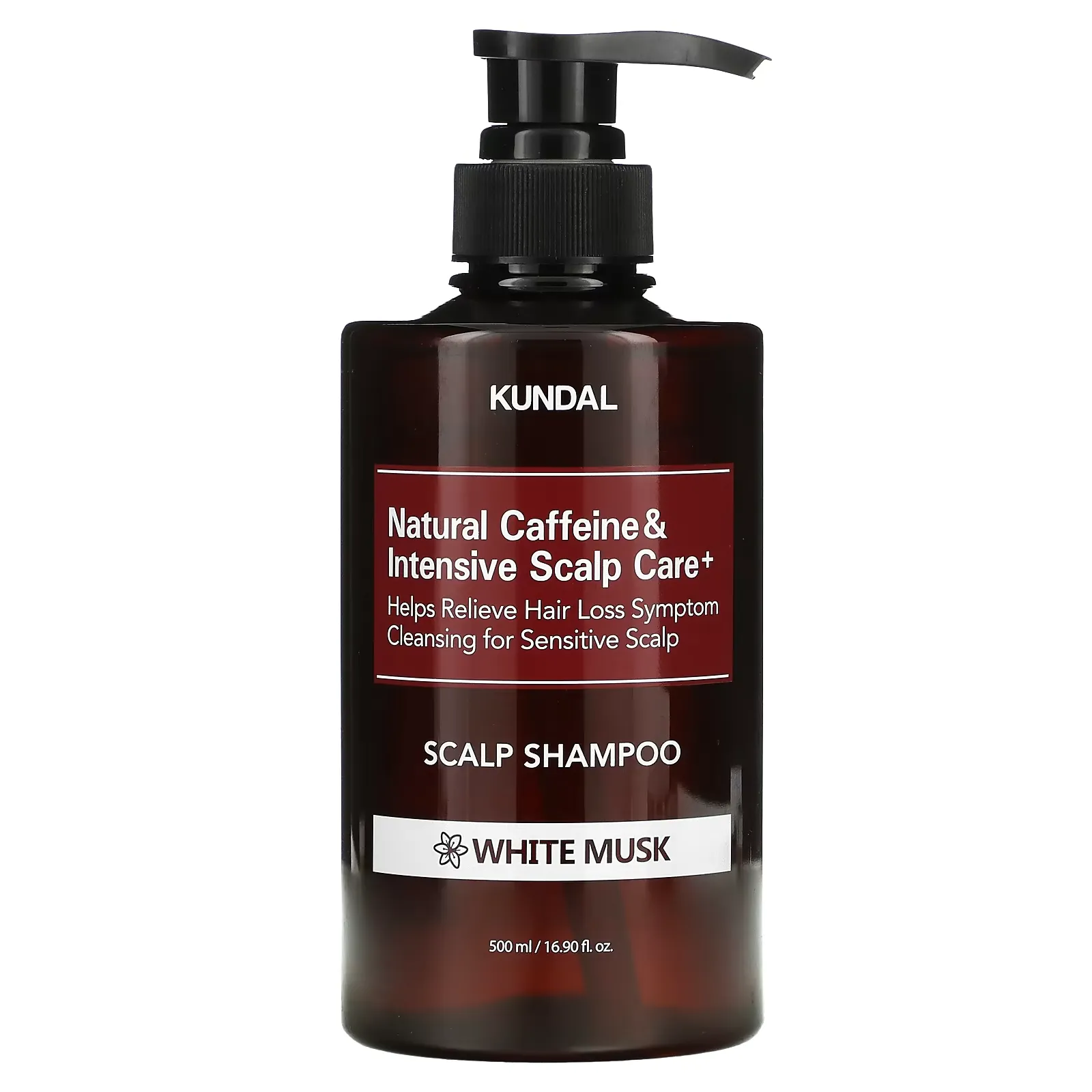 Natural Caffeine & Intensive Scalp Care+  Shampoo, White Musk, 16.9 fl oz (500 ml)