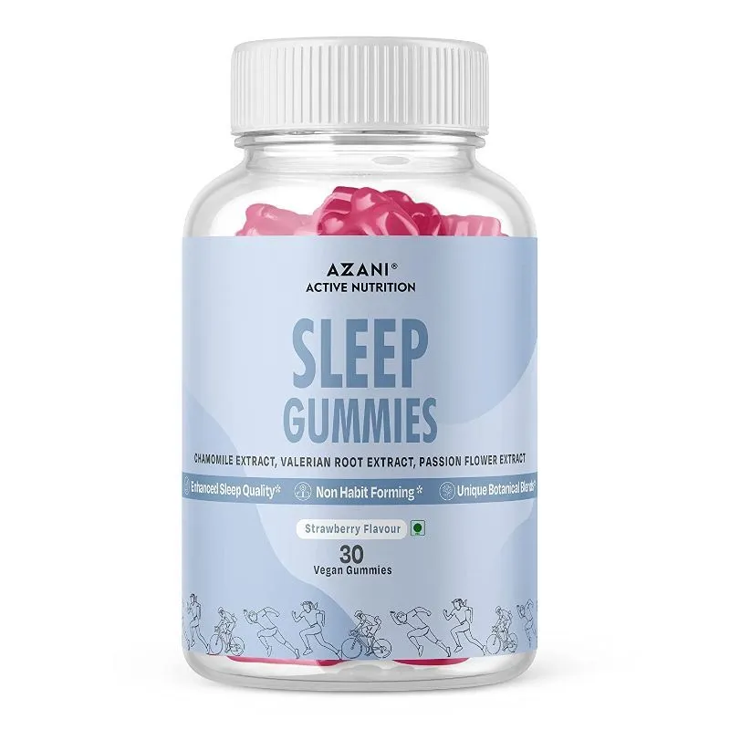 Azani Active Nutrition Sleep Gummies- L-theanine, Valerian, Chamomile, Melatonin- Vegan