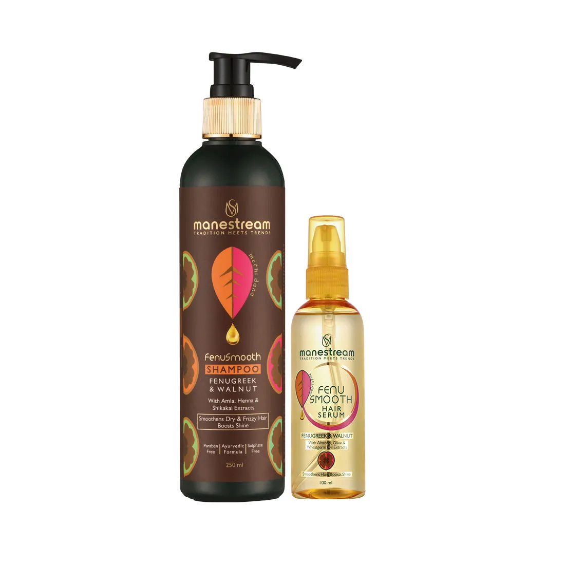 Manestream Frizzy Hair Treatment Ayurvedic Shampoo & Hair Serum Combo