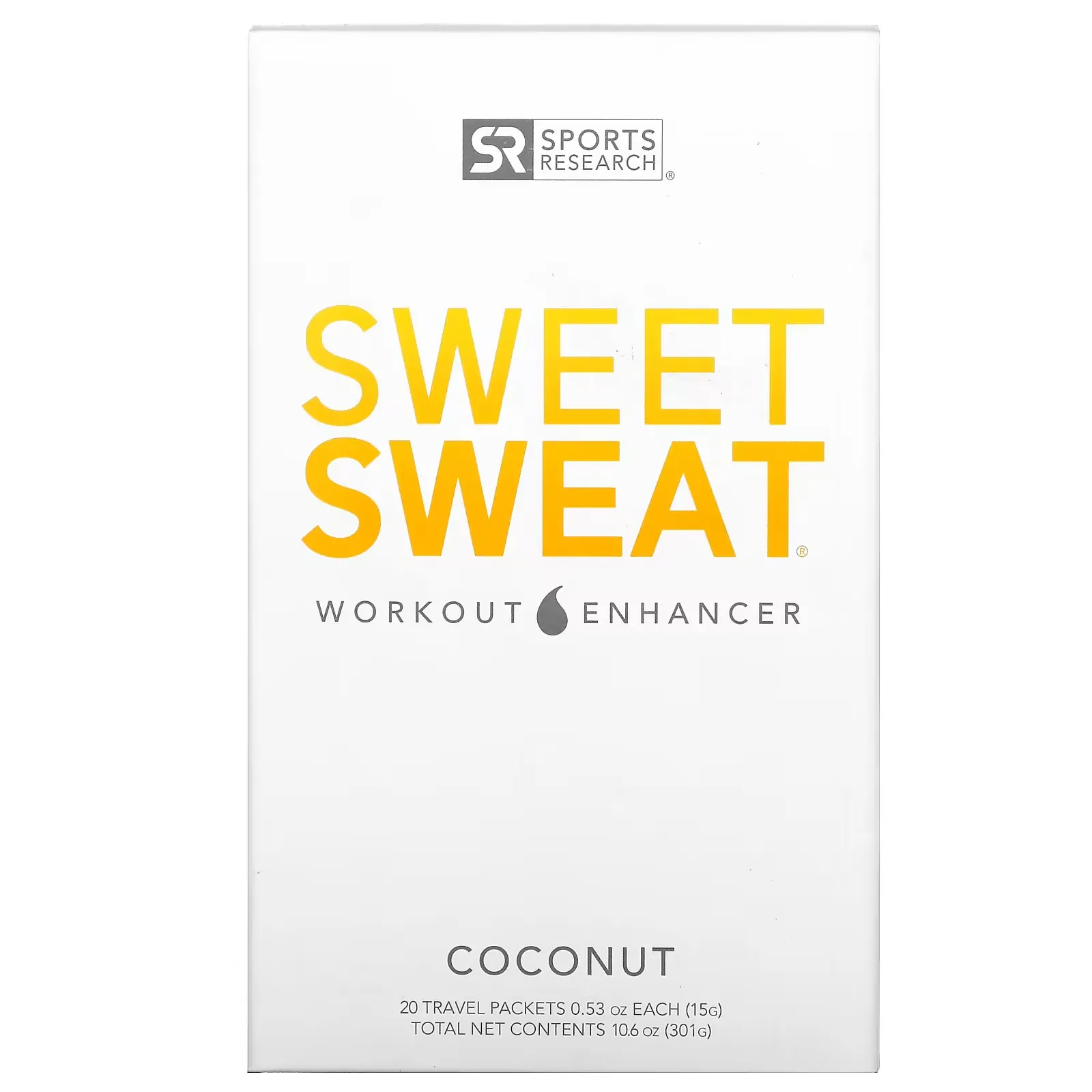 Sweet Sweat Workout Enhancer, Coconut, 20 Travel Packets, 0.53 oz (15 g) Each