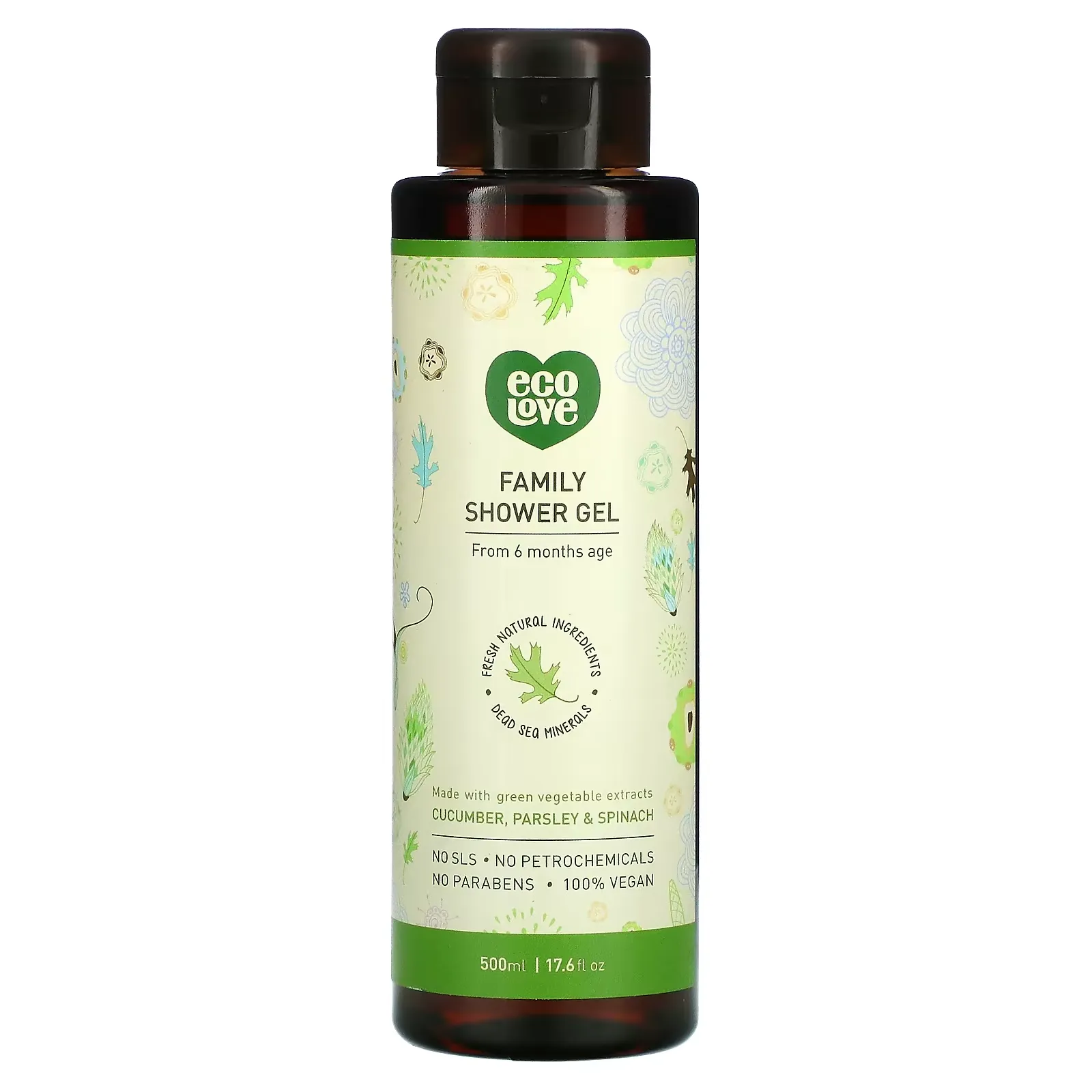 Family Shower Gel, Cucumber, Parsley & Spinach, 17.6 fl oz (500 ml)