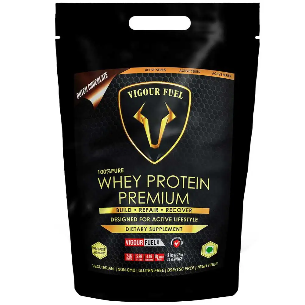 Vigour Fuel 100% Whey Protein Premium,  5 lb  Dutch Chocolate