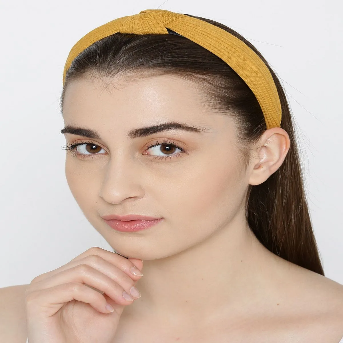 Priyaasi Cross Knot Design Yellow Colour Hairband