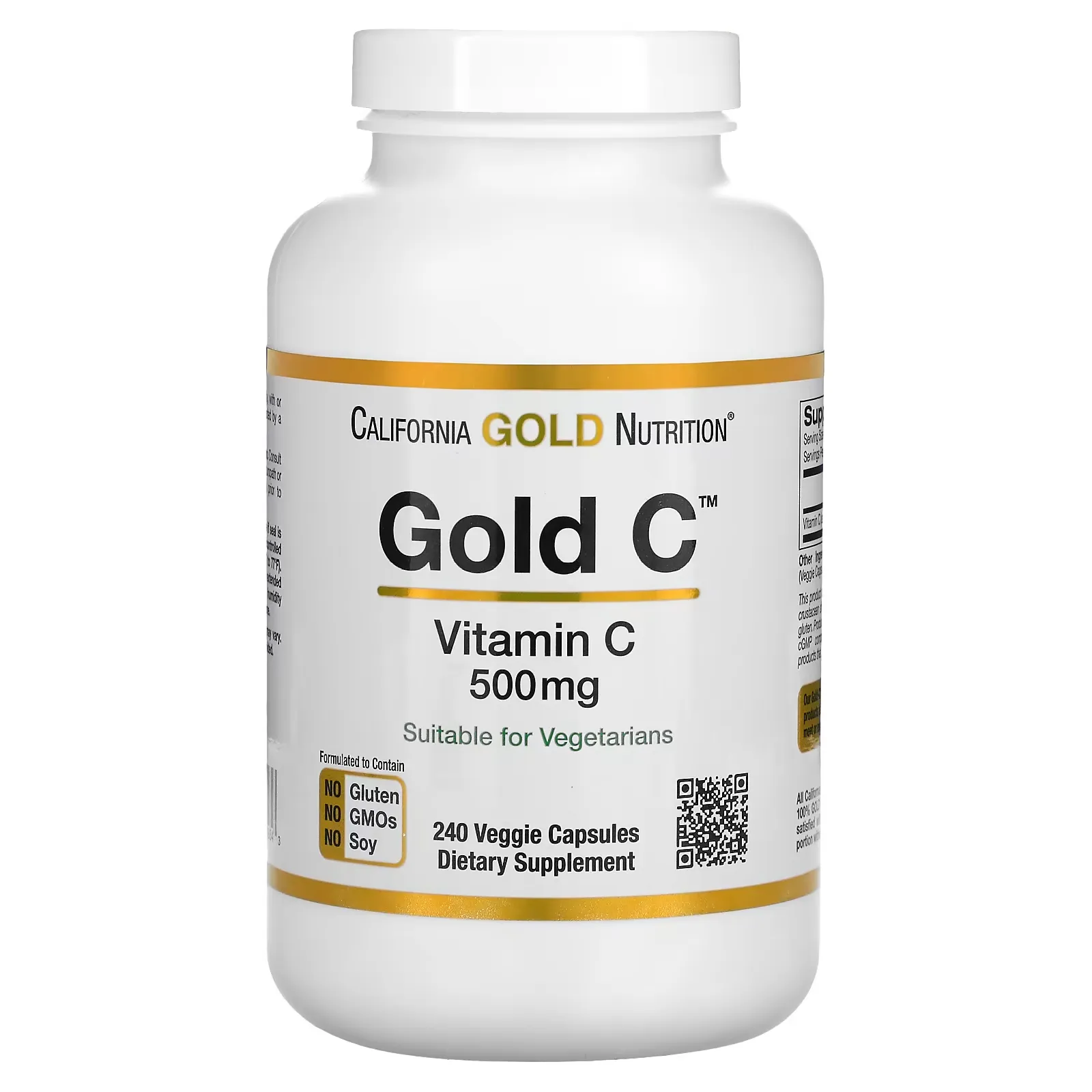 Gold C, USP Grade Vitamin C, 500 mg, 240 Veggie Capsules