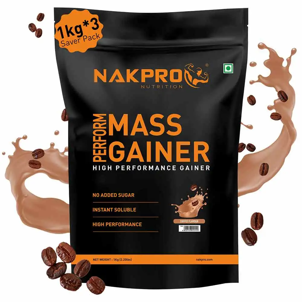 Nakpro Perform Mass Gainer,  2.2 lb  Coffee (Pack of 3)