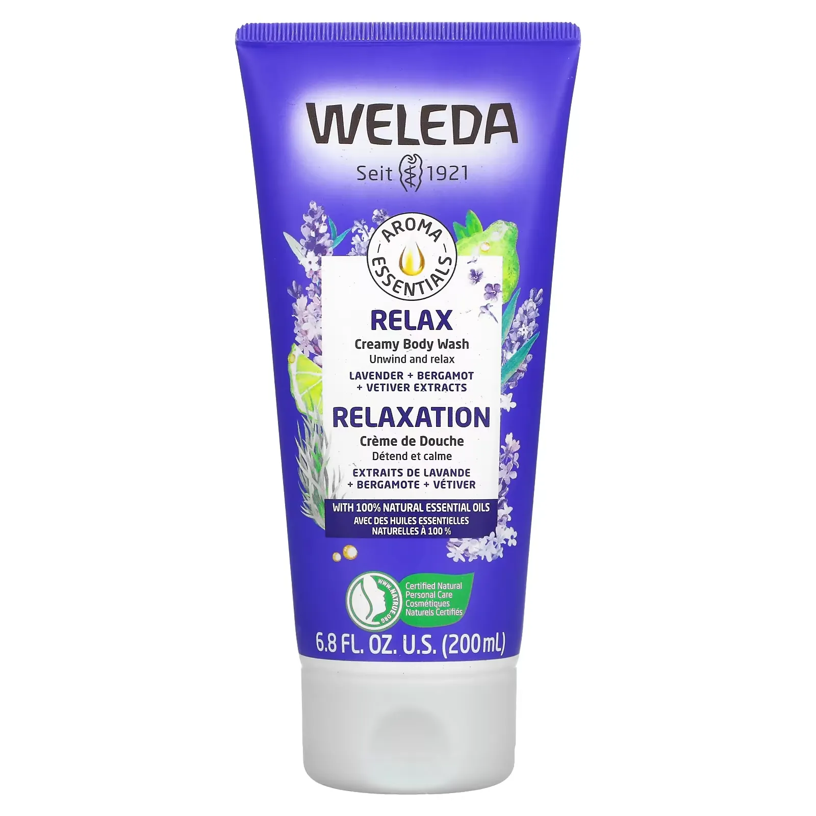 Relax, Creamy Body Wash, Lavender + Bergamot + Vetiver Extracts, 6.8 fl oz (200 ml)