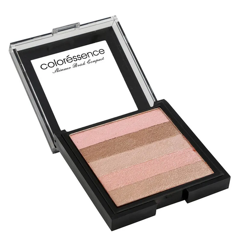 Coloressence Shimmer Brick, Pearl Pigmented Metallic Face Illuminator Highlighter, Pink Quartz