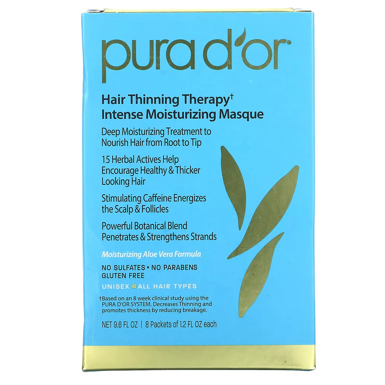 Hair Thinning Therapy, Intense Moisturizing Masque, 8 Packets, 1.2 fl oz Each