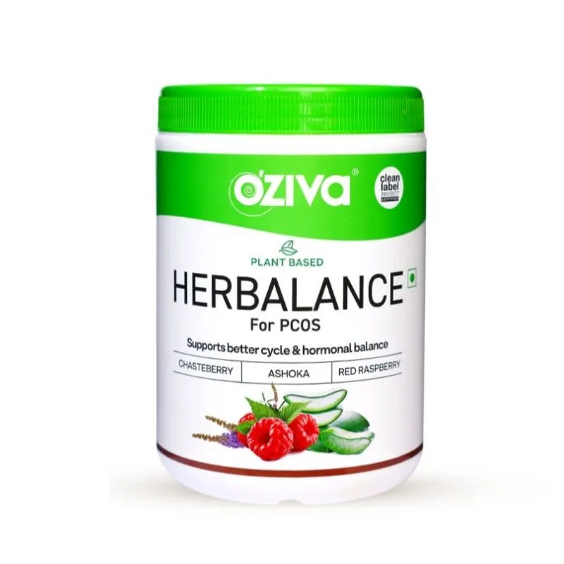 OZiva Plant Based HerBalance for PCOS with Myo-Inositol- Promotes Better Cycle & Hormonal Balance