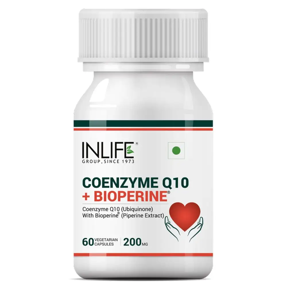 INLIFE Coenzyme Q10 200mg with Bioperine,  60 capsules