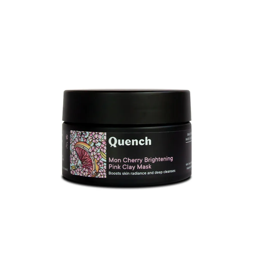 Quench Mon Cherry Brightening Pink Clay Mask, Boosts Radiance And Gently Exfoliates