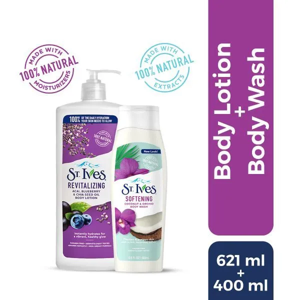 St. Ives Softening Body Wash & Lotion Combo