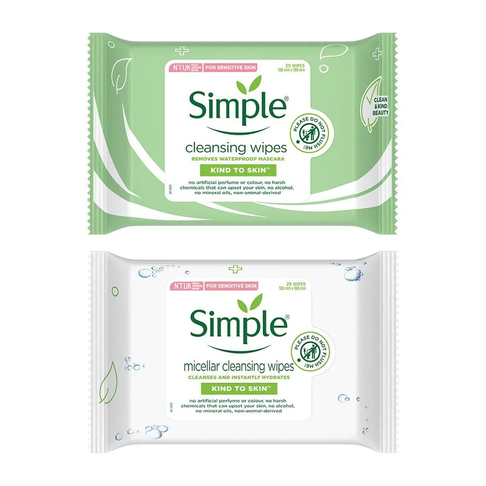 Simple Kind To Skin Cleansing Facial Wipes Combo