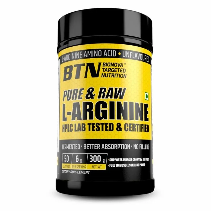 BTN Sports L-Arginine Powder, Pure & Raw Pre-Workout Supplement Powder (Unflavoured)