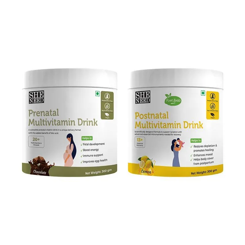 Sheneed Prenatal & Postnatal Multivitamin Womens Health Drink Combo Pack