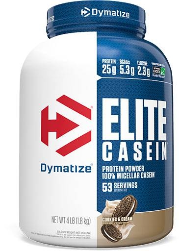 Elite Casein Protein By Dymatize Nutrition, Cookies and Cream 4lb