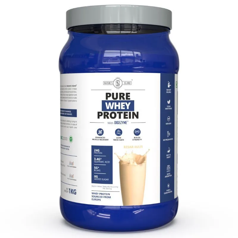 Nature's Island 100% Pure Whey Protein With Digezyme - Kesar Kulfi