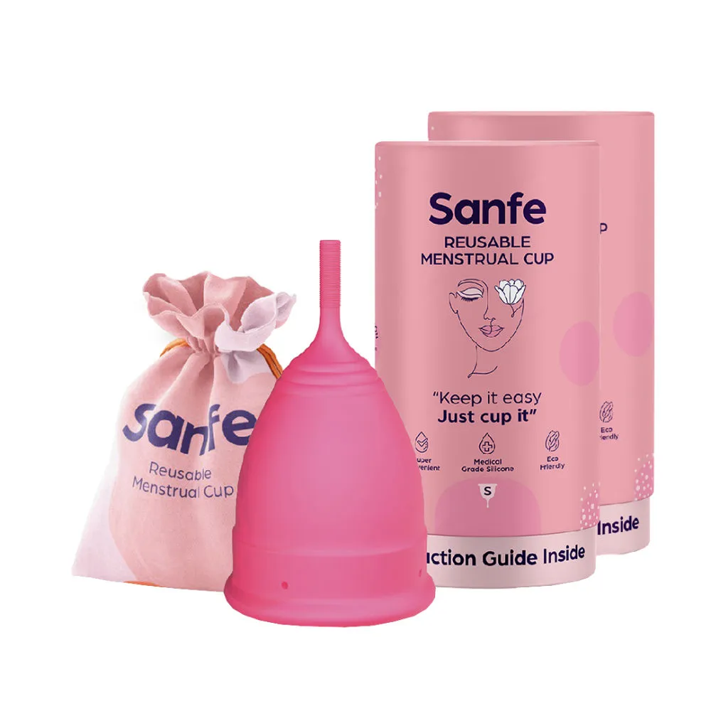 Sanfe Small Reusable Menstrual Cup For Women - Pack of 2