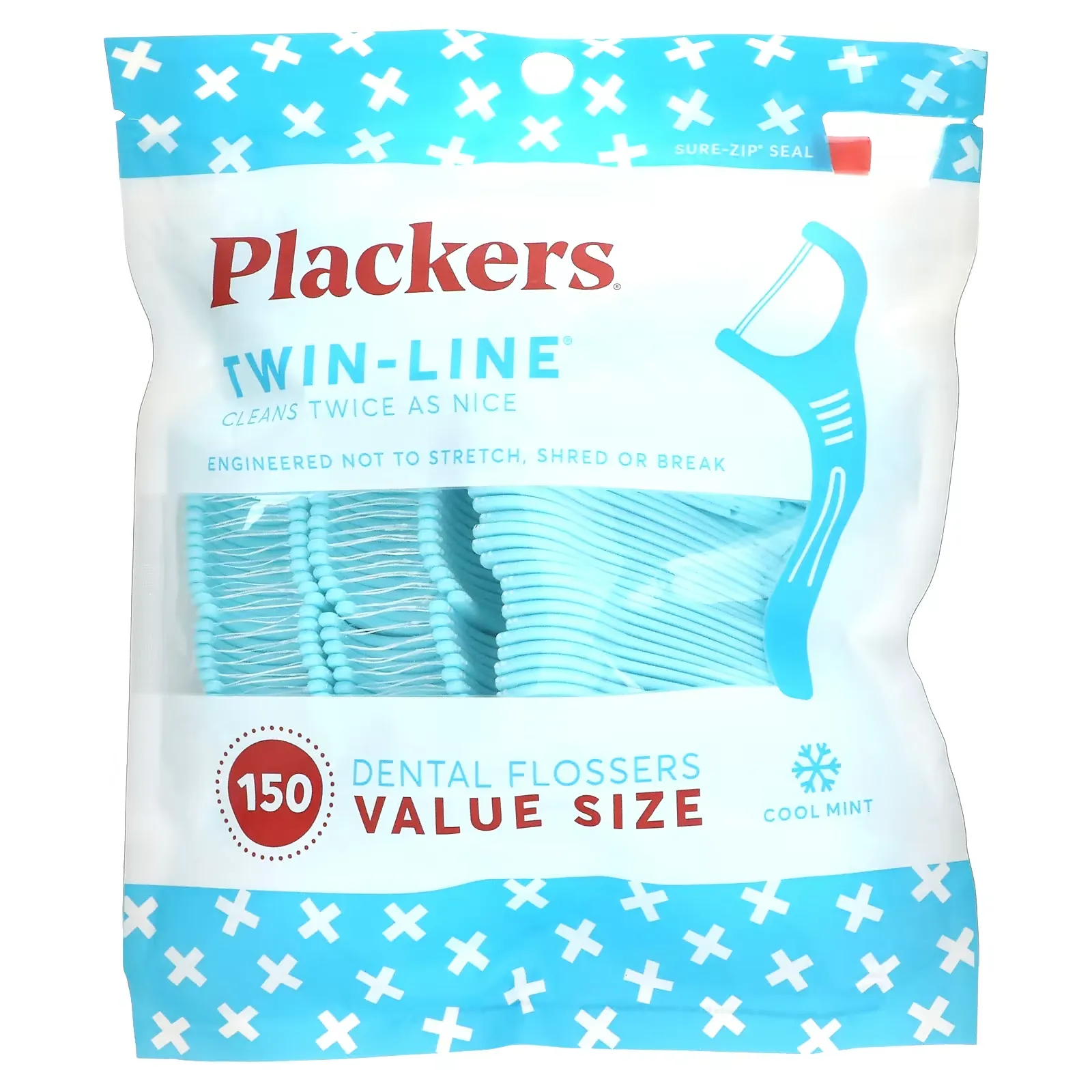 Twin-Line, Dental Flossers, Value Size, Cool Mint, 150 Count