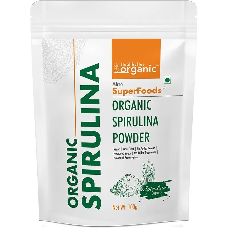 HealthyHey Organic Spirulina Powder Organic - Micro Superfoods - Rich In Protein