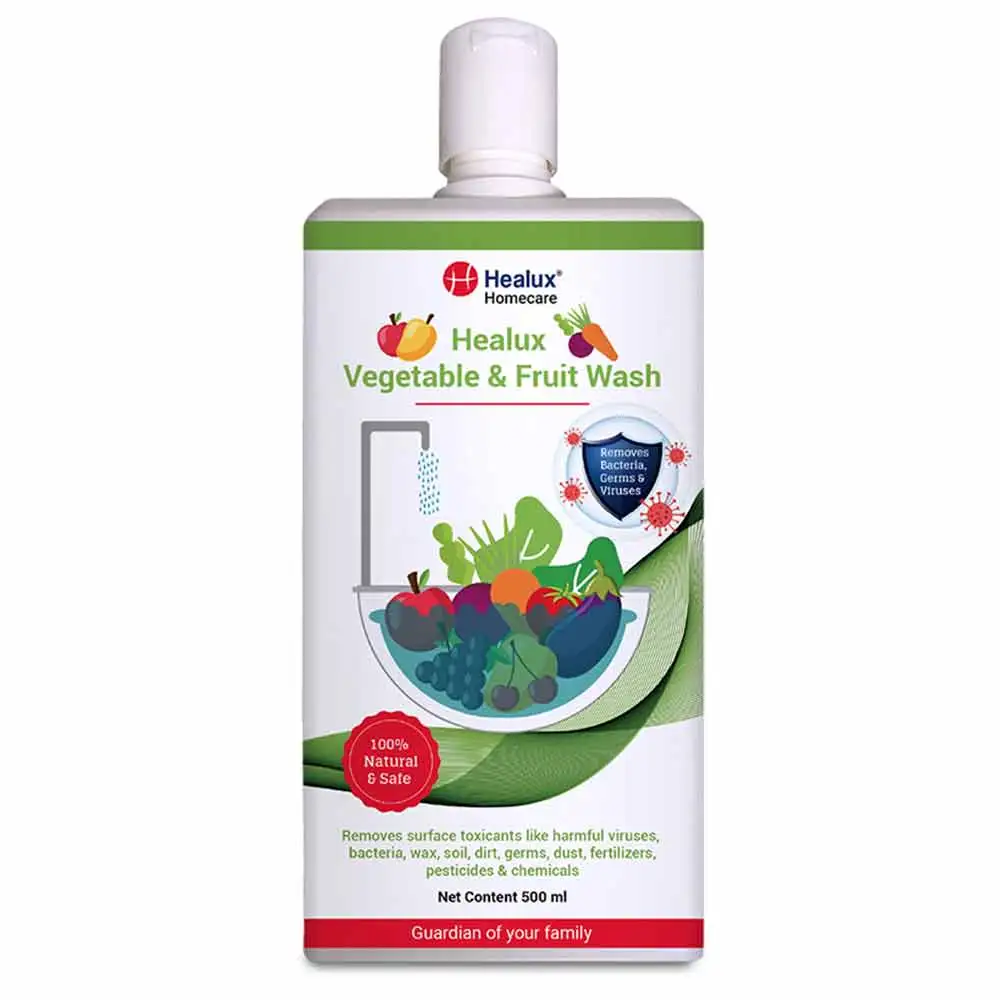 Healux Vegetable & Fruit Wash,  Fragrance Free  500 ml  Protection from Germs