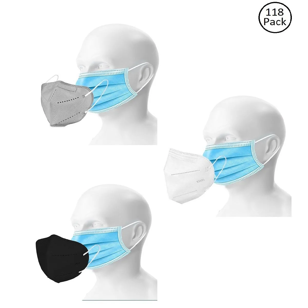 Fabula Double Mask Set of 100 Disposable & 18 Kn95/N95 Mask