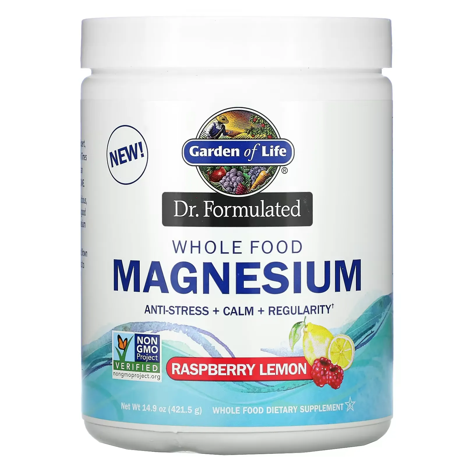 Dr. Formulated, Whole Food Magnesium Powder, Raspberry Lemon, 14.9 oz (421.5 g)