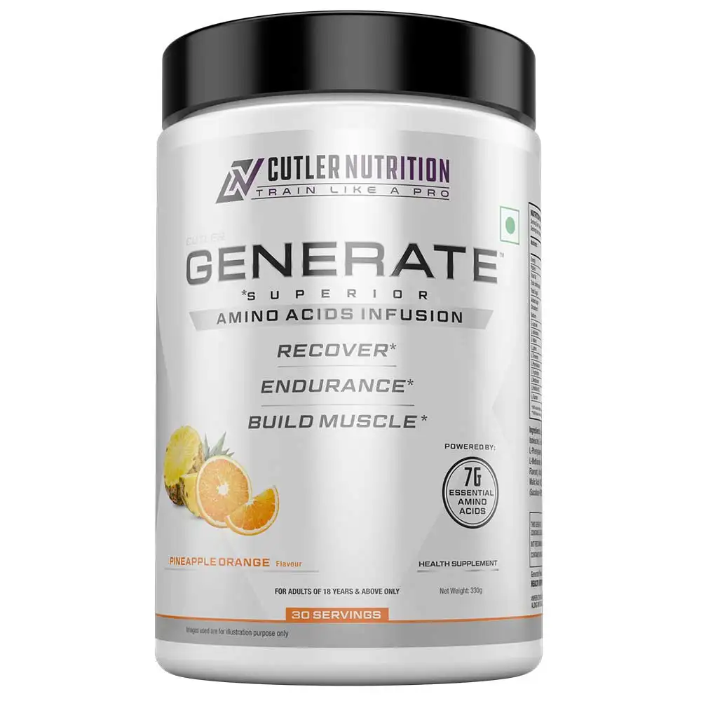 CUTLER NUTRITION Generate Superior Amino Acids Infusion,  0.72 lb  30 Servings  Pineapple Orange