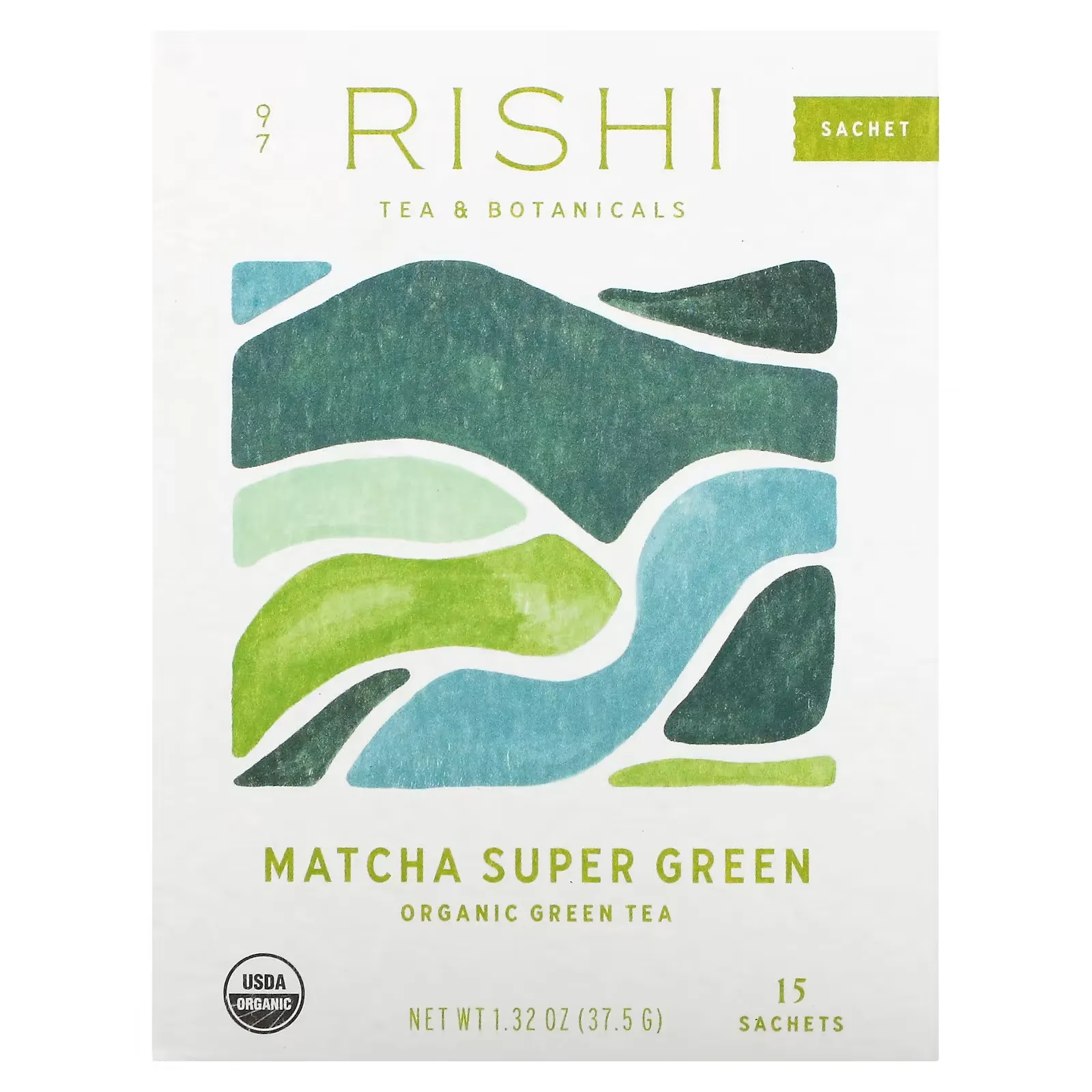 Organic Green Tea, Matcha Super Green, 15 Sachets, 1.32 oz (37.5 g)