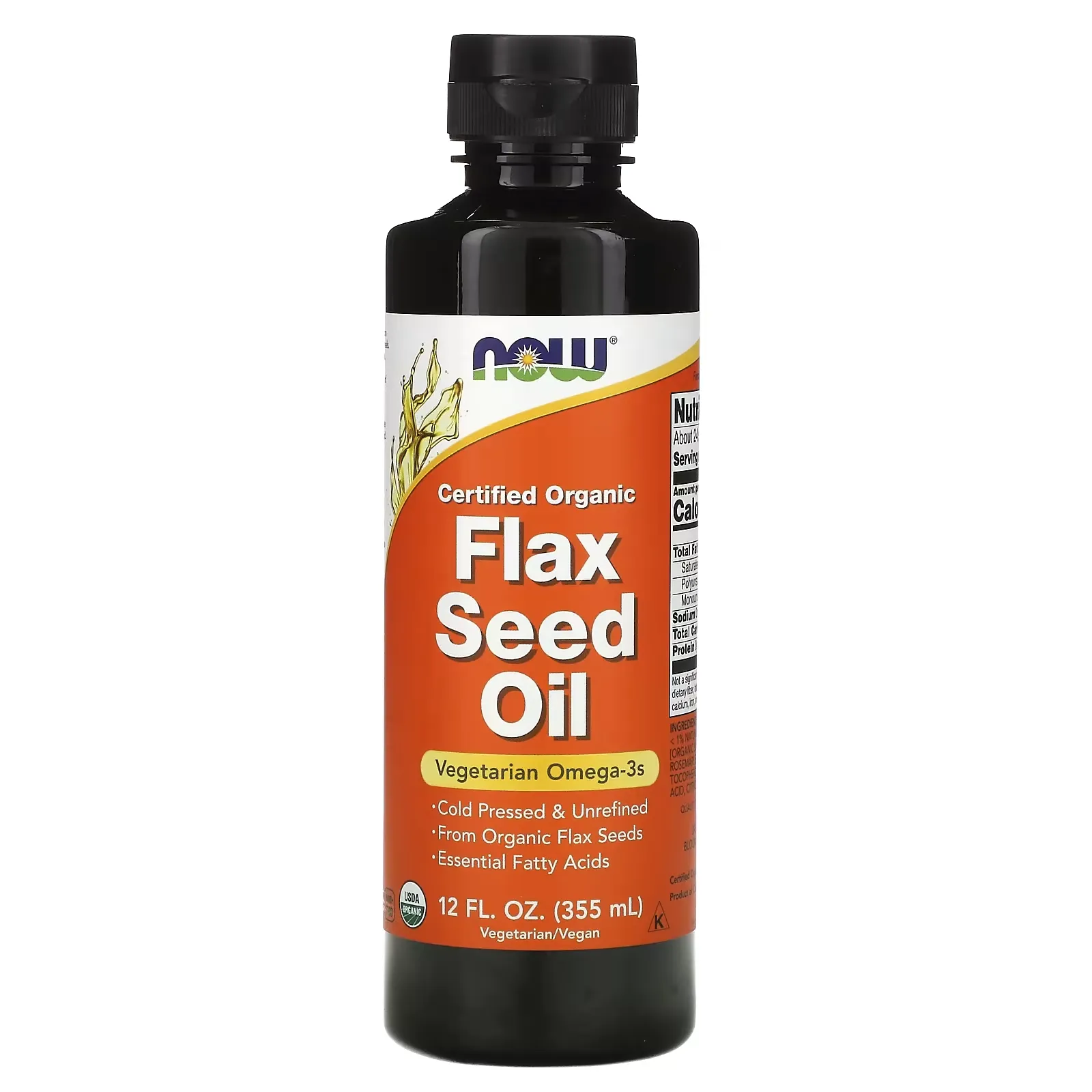 Certified Organic, Flax Seed Oil, 12 fl oz (355 ml)