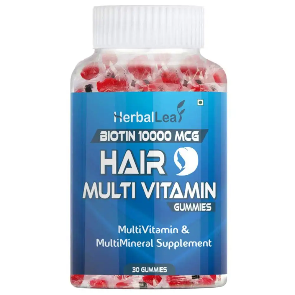 HerbalLeaf Biotin Hair Multi Vitamin,  30 gummies  Unflavoured