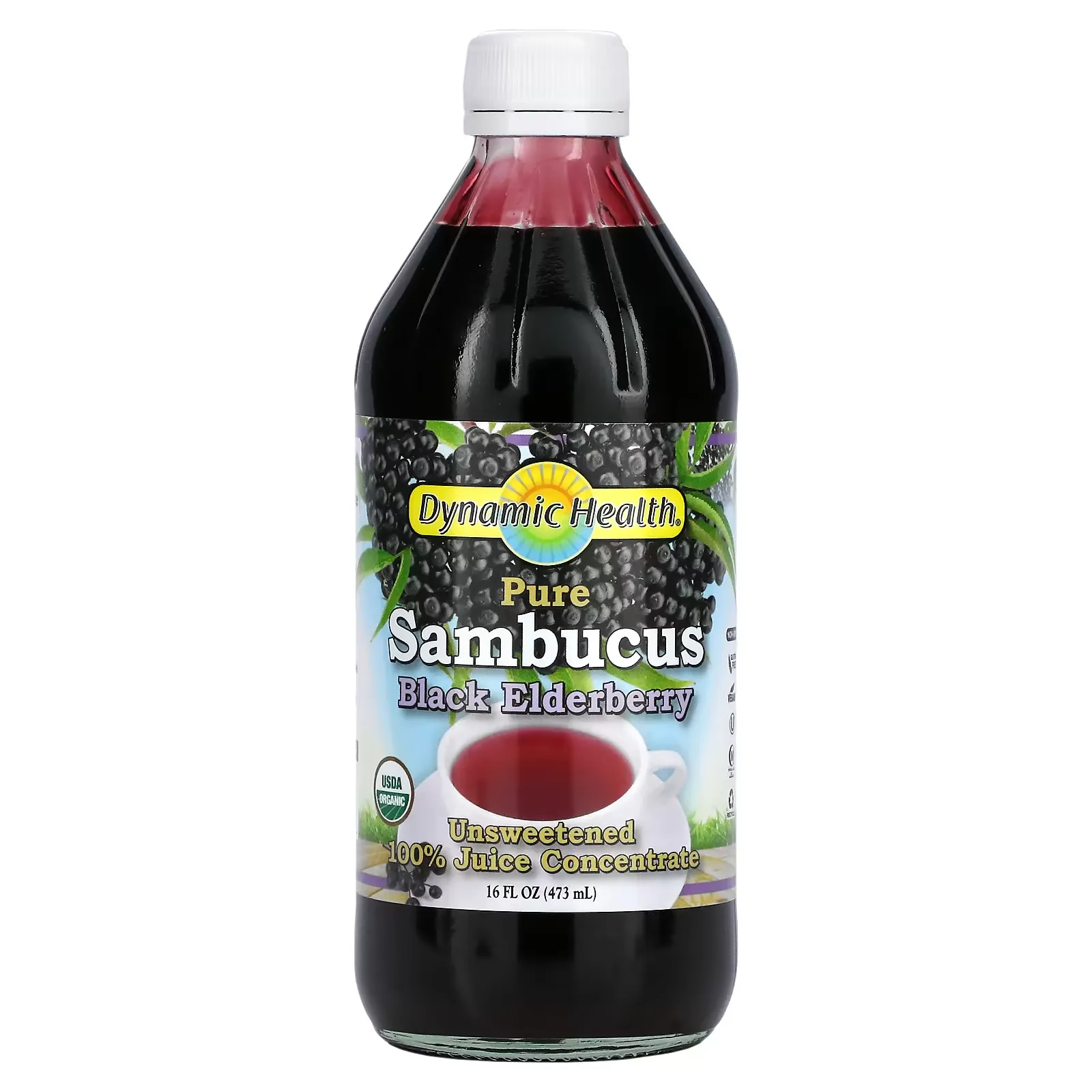 Pure Sambucus Black Elderberry, 100% Juice Concentrate, Unsweetened, 16 fl oz (473 ml)