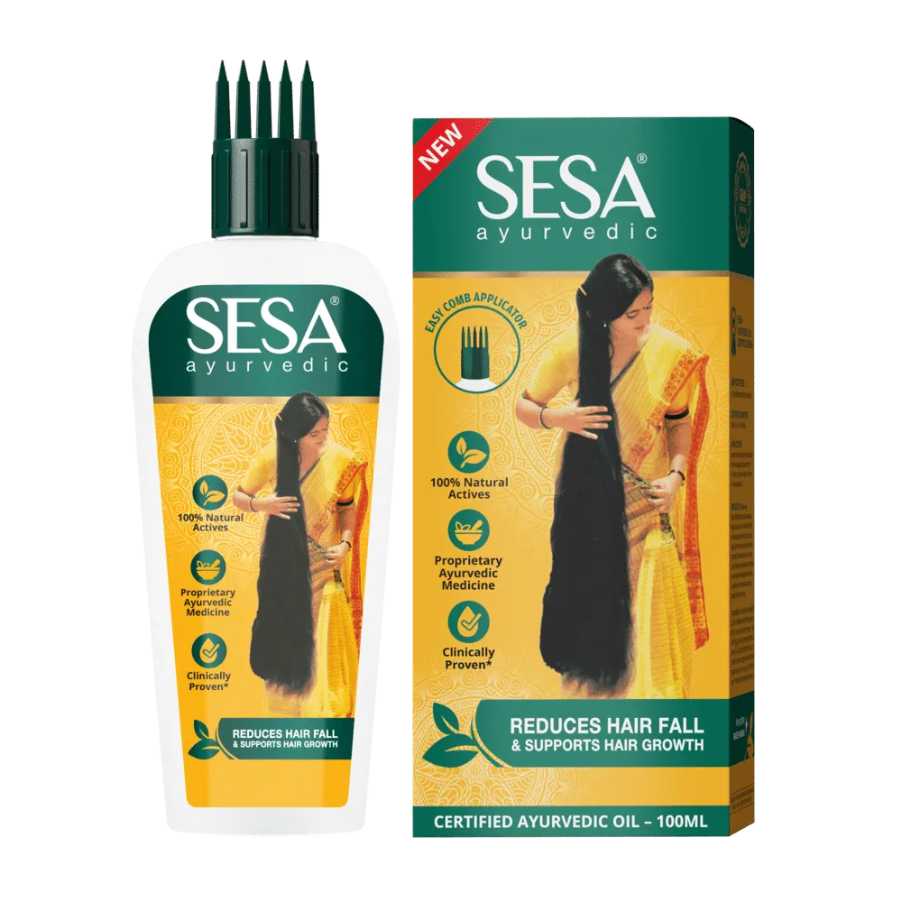 SESA Ayurvedic Hair Oil, 18 Herbs + 5 Oils, Kshir Pak Vidhi Reduces Hair Fall & supports Hair Growth