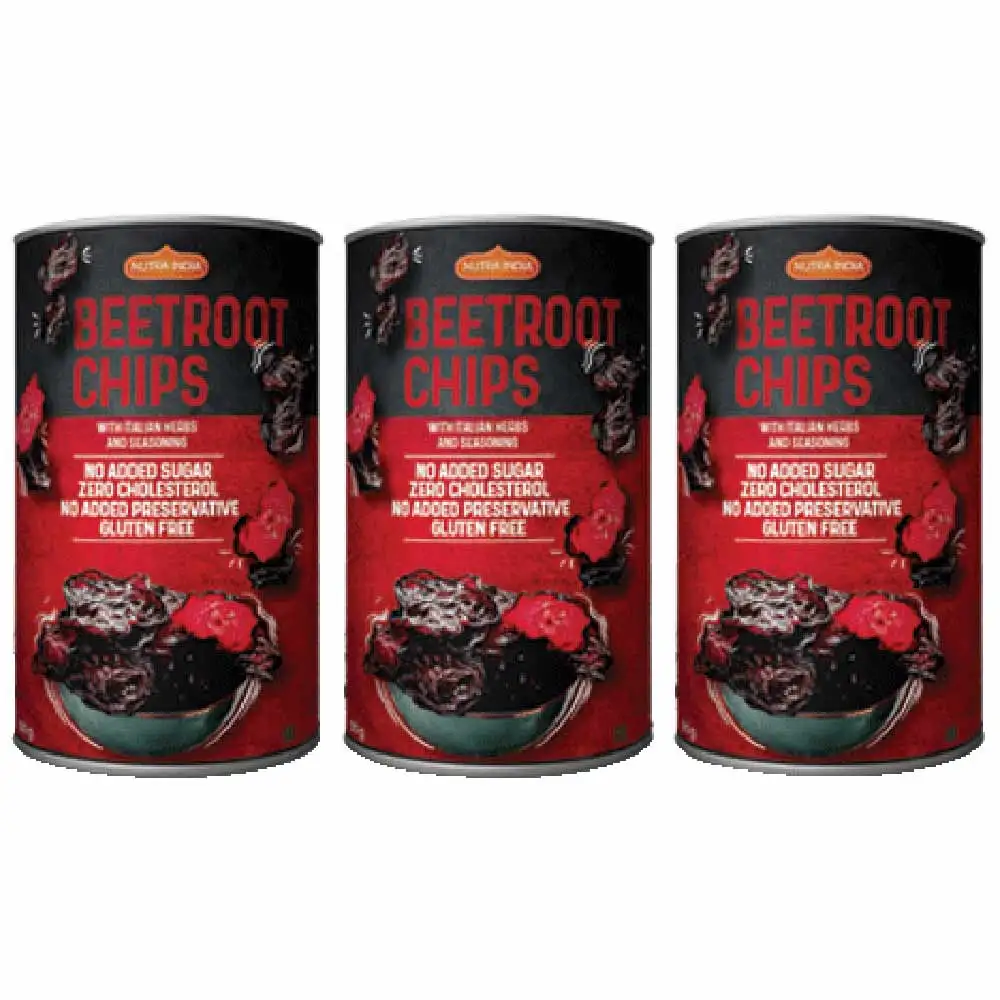 Nutra India Beetroot Chips Pack of 3,  50 g