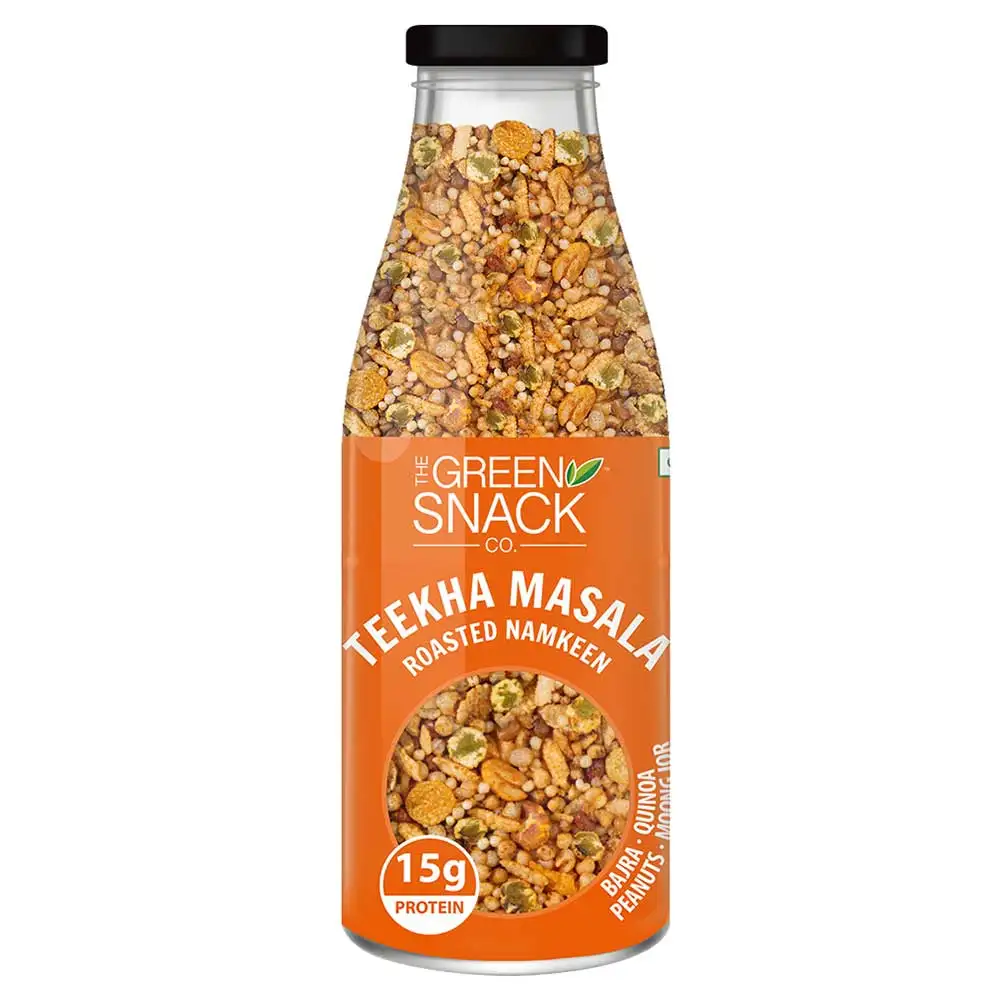 The Green Snack Co. Roasted Namkeen - Pack of 6,  Teekha Masala  100 g