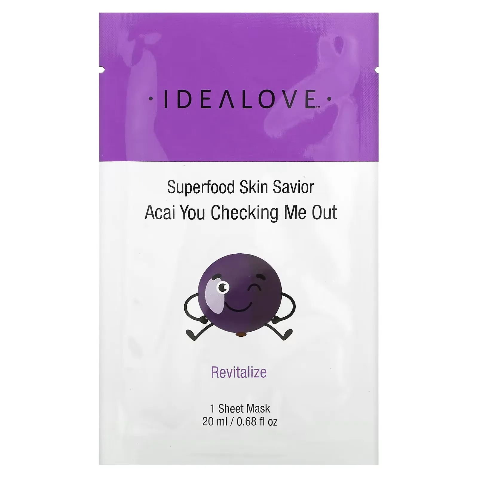 Superfood Skin Savior, Acai You Checking Me Out, 1 Beauty Sheet Mask, 0.68 fl oz (20 ml)