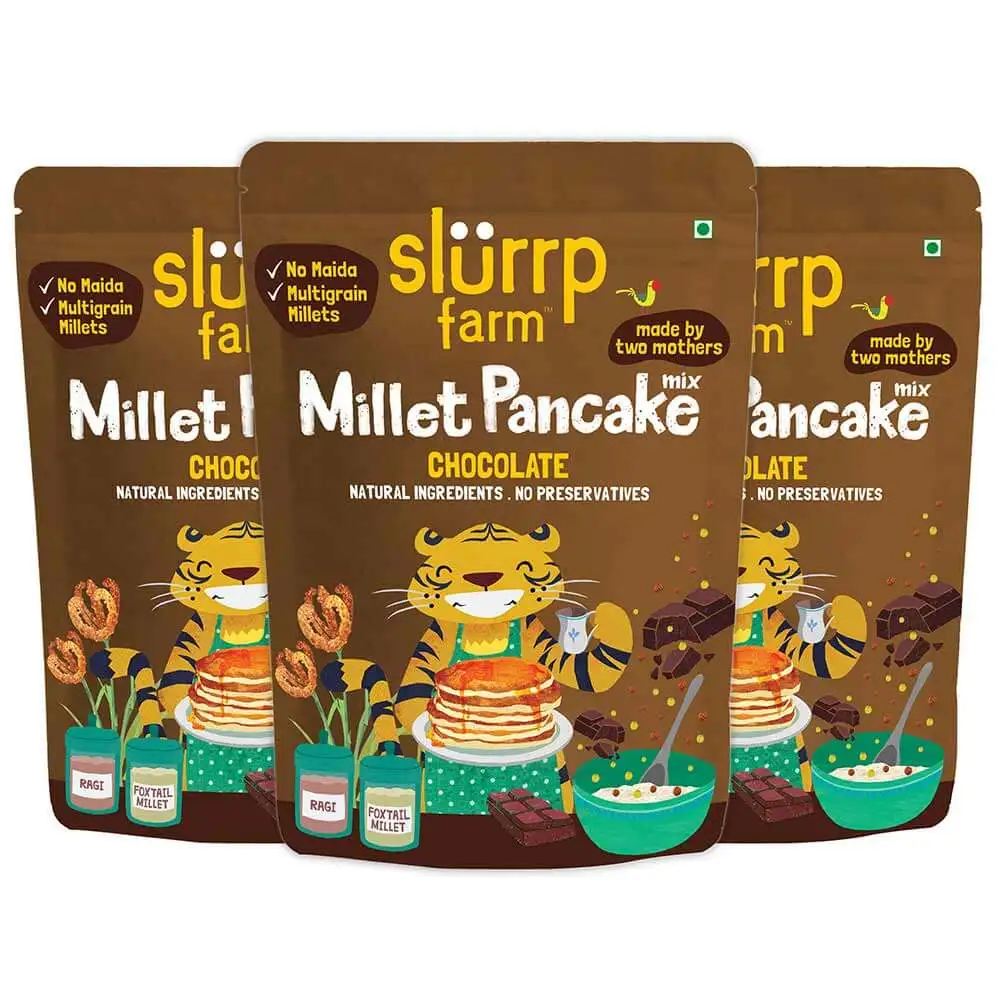 Slurrp Farm Millet Pancake Mix,  Chocolate (Pack of 3)  150 g