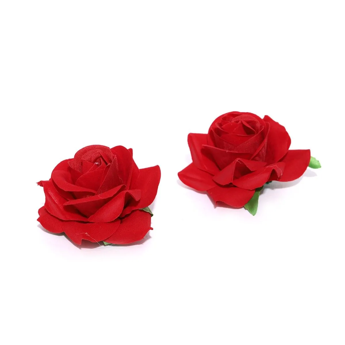 Priyaasi Set Of 2 Fabric Rose Flower Red Colour Hair Clip