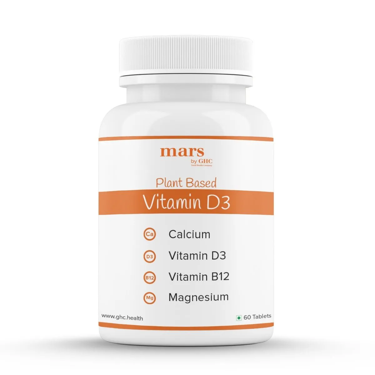 Mars by GHC Plant Based Vitamin D3 Tablets To Improve Bone Health With Calcium