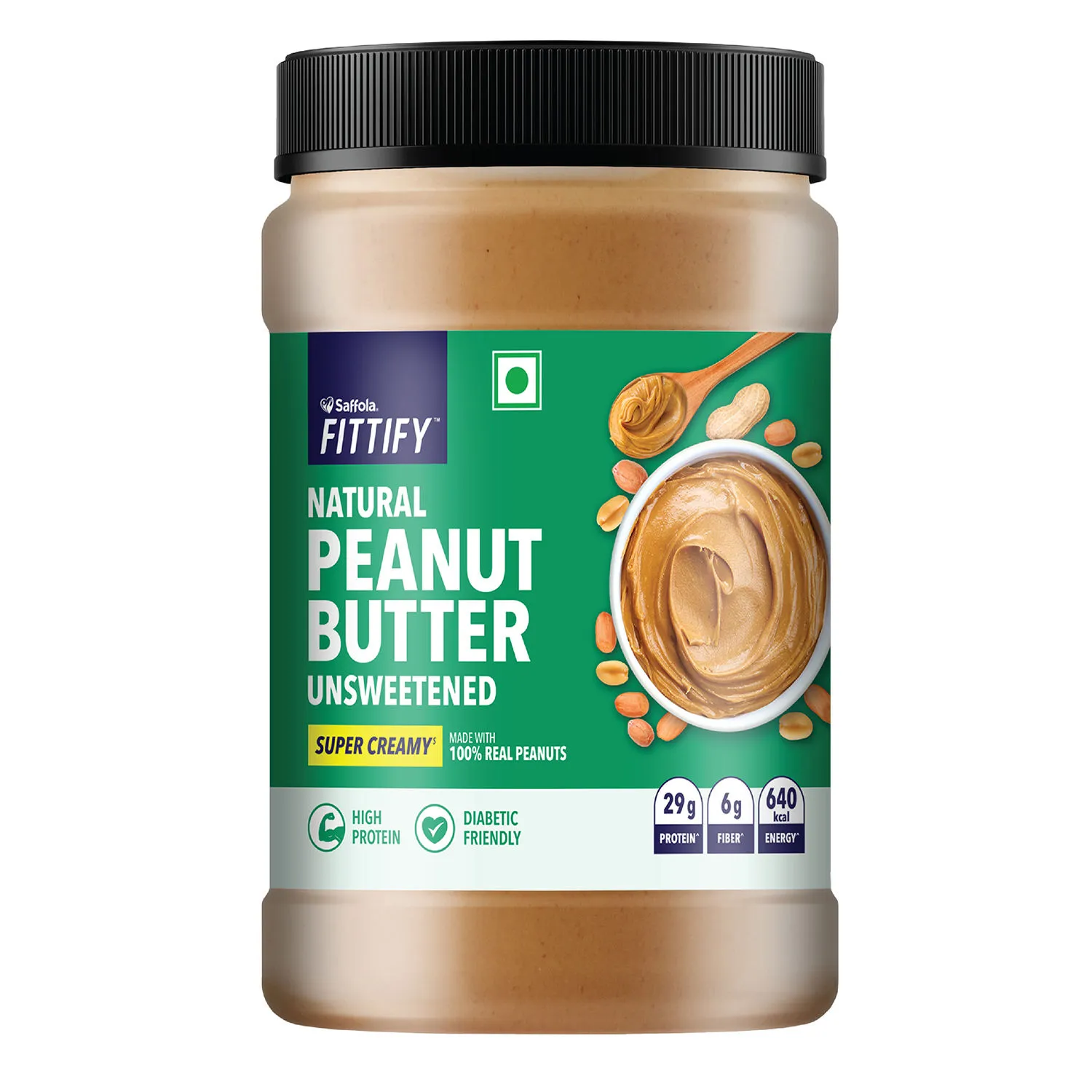 Saffola FITTIFY Natural Peanut Butter Unsweetened Super Creamy