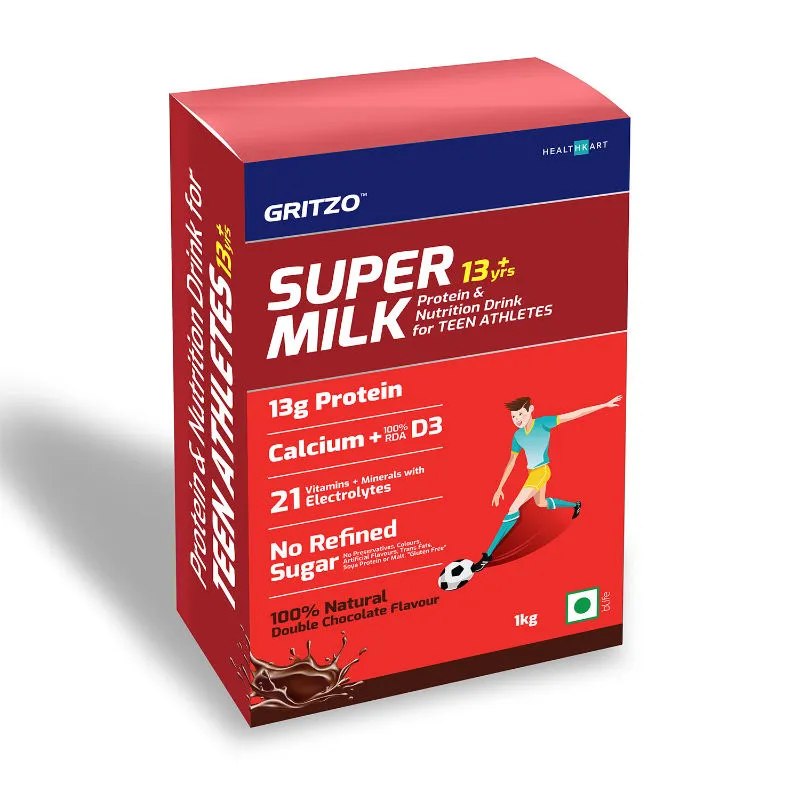 Gritzo Super Milk 13+y: Teen Athletes Nutrition Drink - Natural Chocolate Flavour