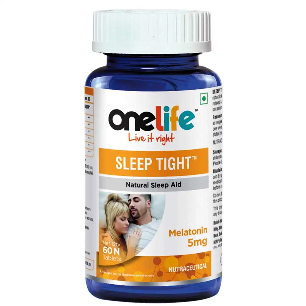 OneLife Sleep Tight 5mg Melatonin Natural Sleeping Aid,  60 tablet(s)  Unflavoured