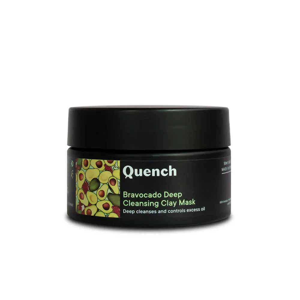 Quench Bravocado Deep Cleansing Clay Mask, Removes Oil And Impurities And Gives Radiant Glow