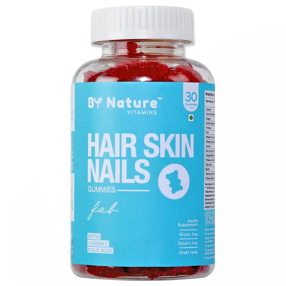 By Nature Fab Hair Skin Nail,  30 gummies  Unflavoured