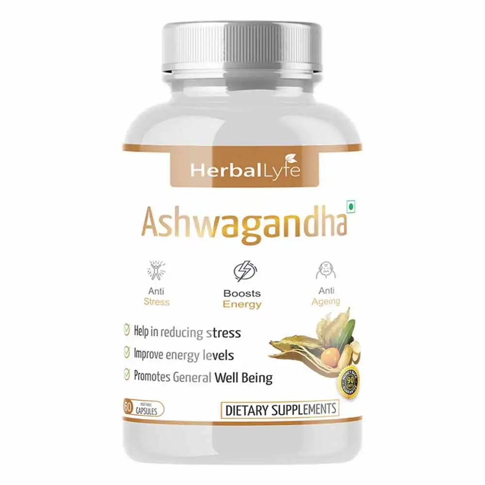 Herballyfe Organic Ashwagandha 800mg,  60 capsules