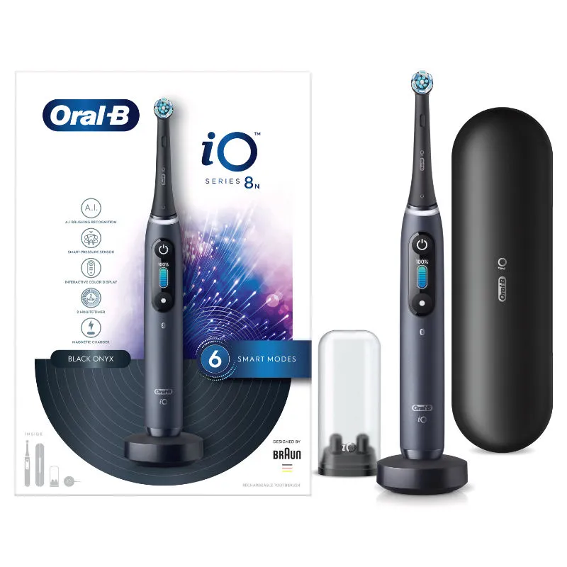 Oral-B Io8 Black Ultimate Clean Electric Toothbrush With A Travel Case